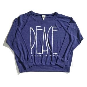 3/$15 Peace Love Rock And Roll Blue Sweatshirt